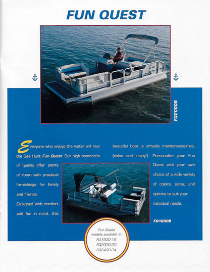 Sea Hunt 1994 Pontoon Brochure