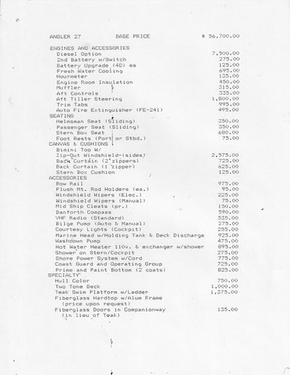 Tripp Angler 27 Brochure