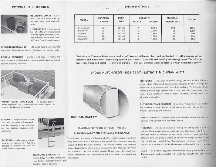 Twin Alume Pontoon Brochure