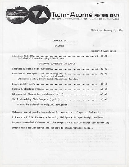 Twin Alume Pontoon Brochure