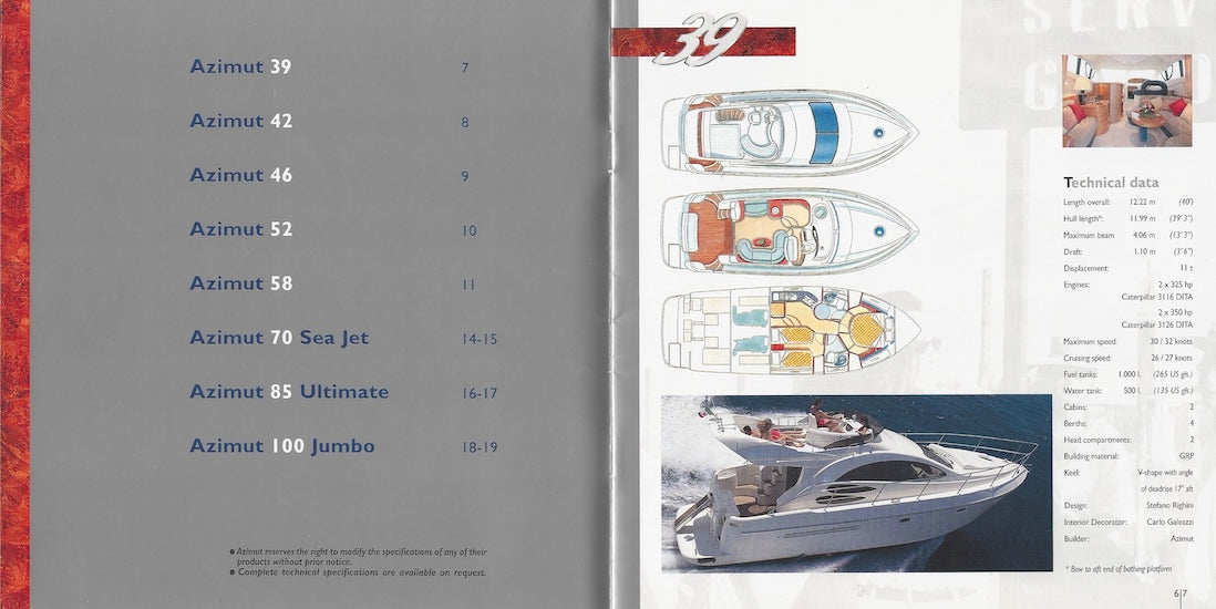 Azimut 1999 / 2000 Brochure