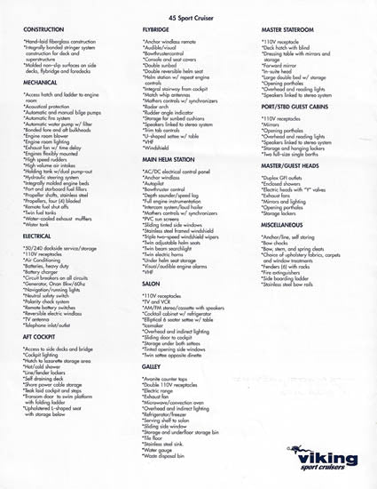 Viking Princess 45SC Specification Brochure
