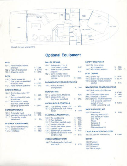 Uniflite 37 Coastal Cruiser Specification Brochure