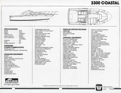 Wellcraft 3300 Coastal Specification Brochure