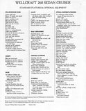 Wellcraft 260 Sedan Cruiser Specification Brochure