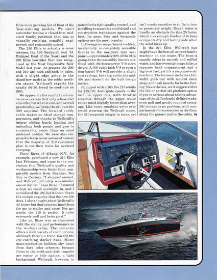 Wellcraft Elite 210 Powerboat Magazine Reprint Brochure