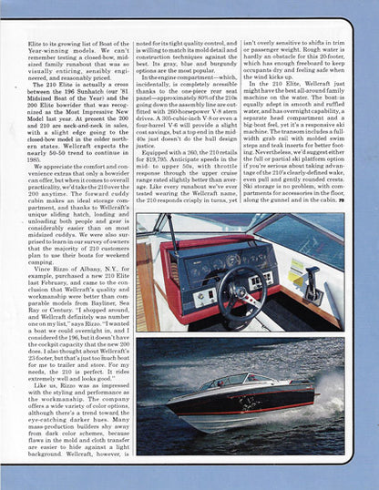 Wellcraft Elite 210 Powerboat Magazine Reprint Brochure