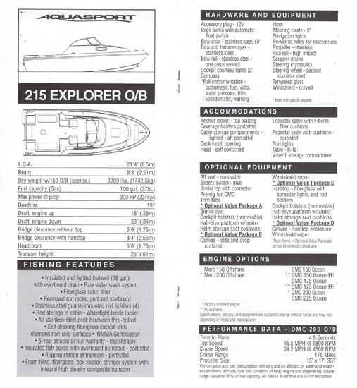 Aquasport 1998 Dealer Handbook Brochure