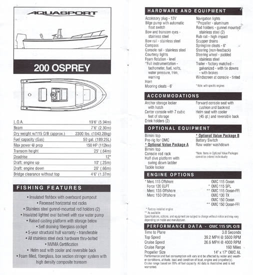 Aquasport 1998 Dealer Handbook Brochure