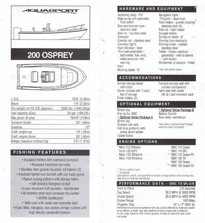 Aquasport 1998 Dealer Handbook Brochure