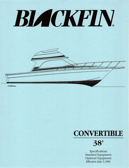 Blackfin 38 Convertible Specification Brochure