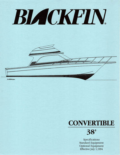 Blackfin 38 Convertible Specification Brochure