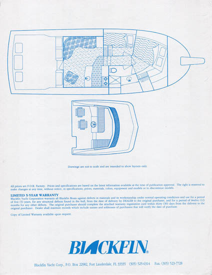 Blackfin 38 Convertible Specification Brochure