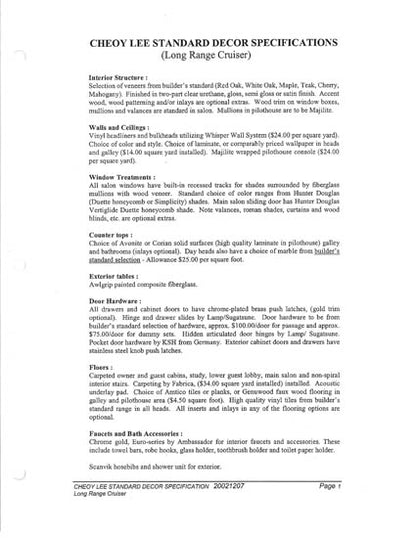 Cheoy Lee 61 Long Range Motoryacht Specification Brochure