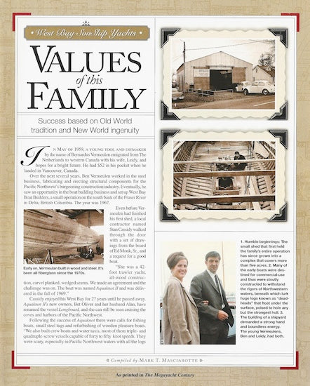 West Bay SonShip Megayacht Century Magazine Reprint Brochure