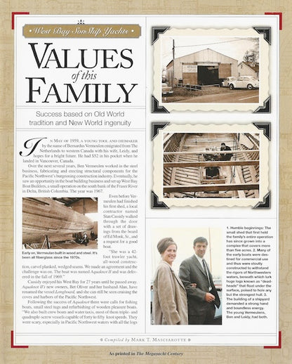 West Bay SonShip Megayacht Century Magazine Reprint Brochure