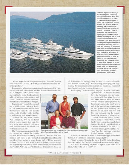 West Bay SonShip Megayacht Century Magazine Reprint Brochure