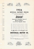 Universal 1956 Price List