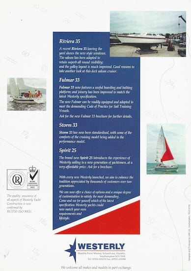 Westerly 1992 What's New Brochure