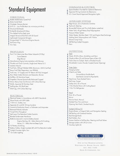 Black Watch 33 Sportfisherman Specification Brochure