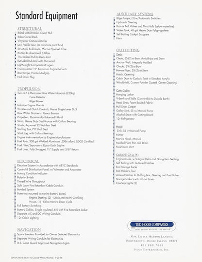 Black Watch 30 Sportfisherman Specification Brochure