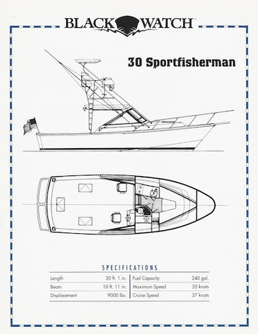 Black Watch 30 Sportfisherman Specification Brochure