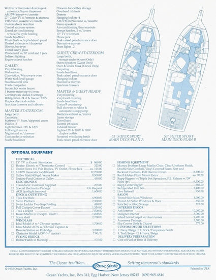 Ocean 53 Super Sport Brochure