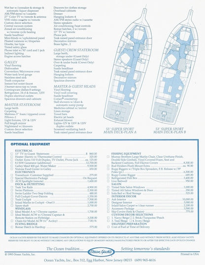 Ocean 53 Super Sport Brochure