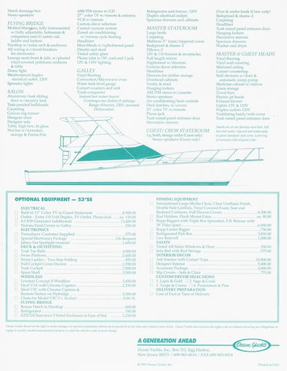 Ocean 53 Super Sport Specification Brochure