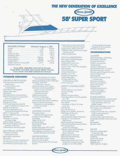 Ocean 58 Super Sport Brochure