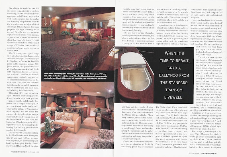 Ocean 60 Super Sport Power & Motoroyacht Magazine Reprint Brochure