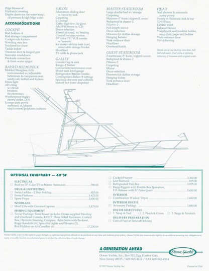 Ocean 40 Sport Fish Brochure