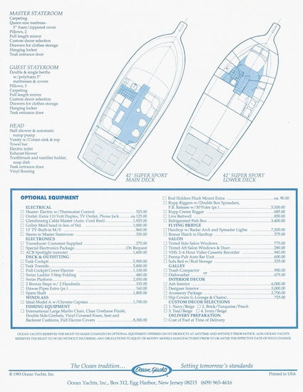 Ocean 42 Super Sport Brochure