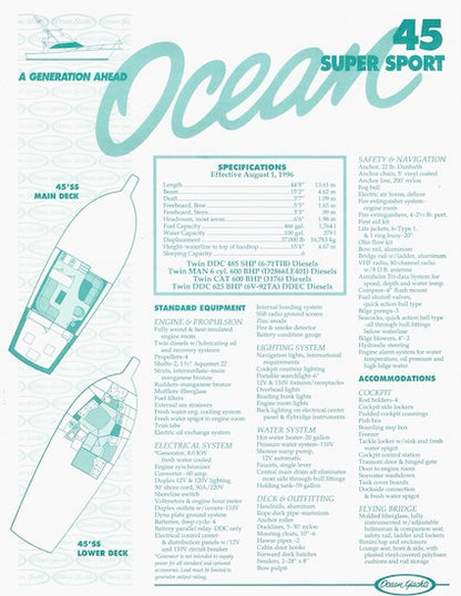 Ocean 45 Super Sport Specification Brochure