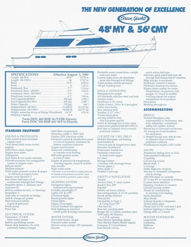 Ocean 48 Motoryacht & 56 Cockpit Motoryacht Specification Brochure