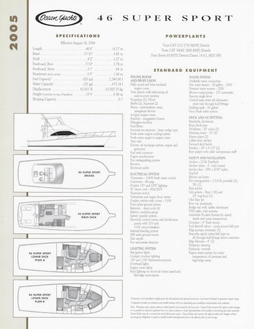 Ocean 46 Super Sport Specification Brochure