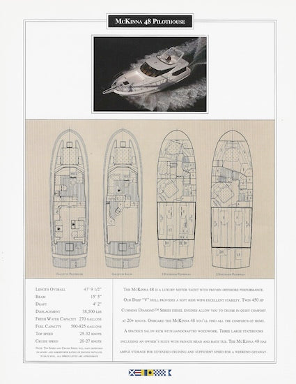 McKinna 48 Pilothouse Specification Brochure