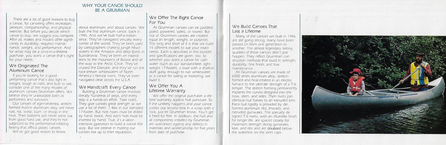 Grumman 1970s Canoe Brochure