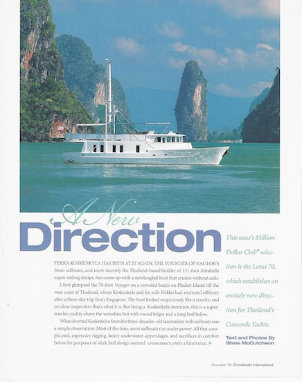 Concorde Lotus 70 Showboats International Magazine Reprint Brochure