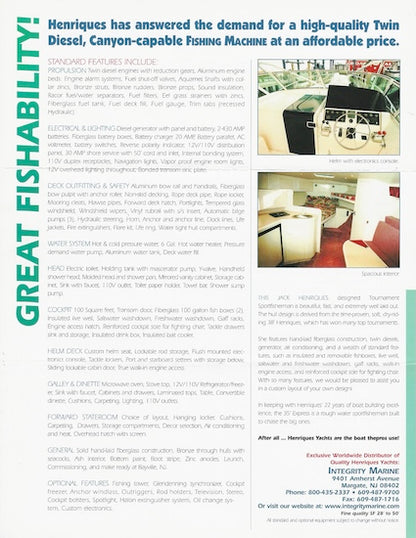 Henriques 35 Express Fisherman Brochure