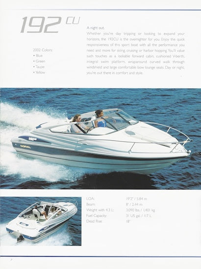 Doral 2002 Sport Boats Brochure
