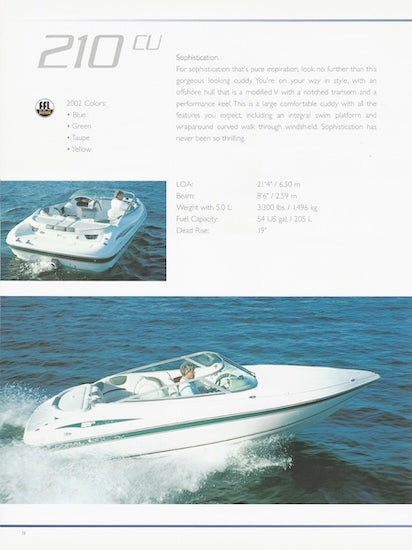 Doral 2002 Sport Boats Brochure