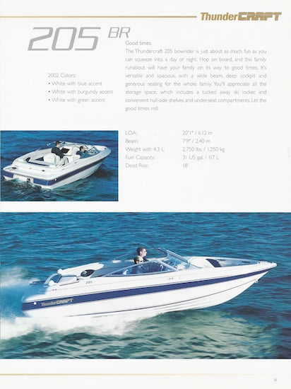 Doral 2002 Thundercraft Brochure