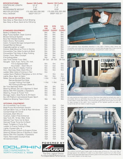 Dolphin Gemini 199 Cuddy Brochure