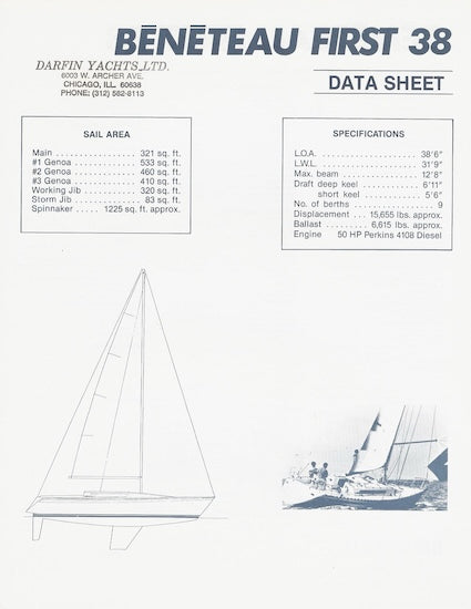 Beneteau First 38 Specification Sheet