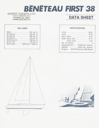 Beneteau First 38 Specification Sheet