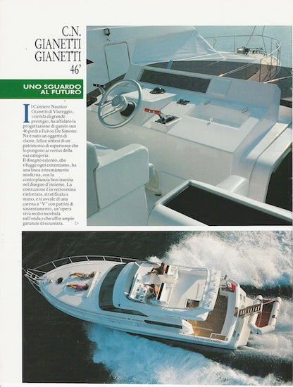 Gianetti 46 Moto Nautica Magazine Reprint Brochure