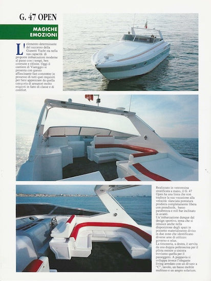 Gianetti 47 Open Moto Nautica Magazine Reprint Brochure