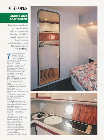 Gianetti 47 Open Moto Nautica Magazine Reprint Brochure