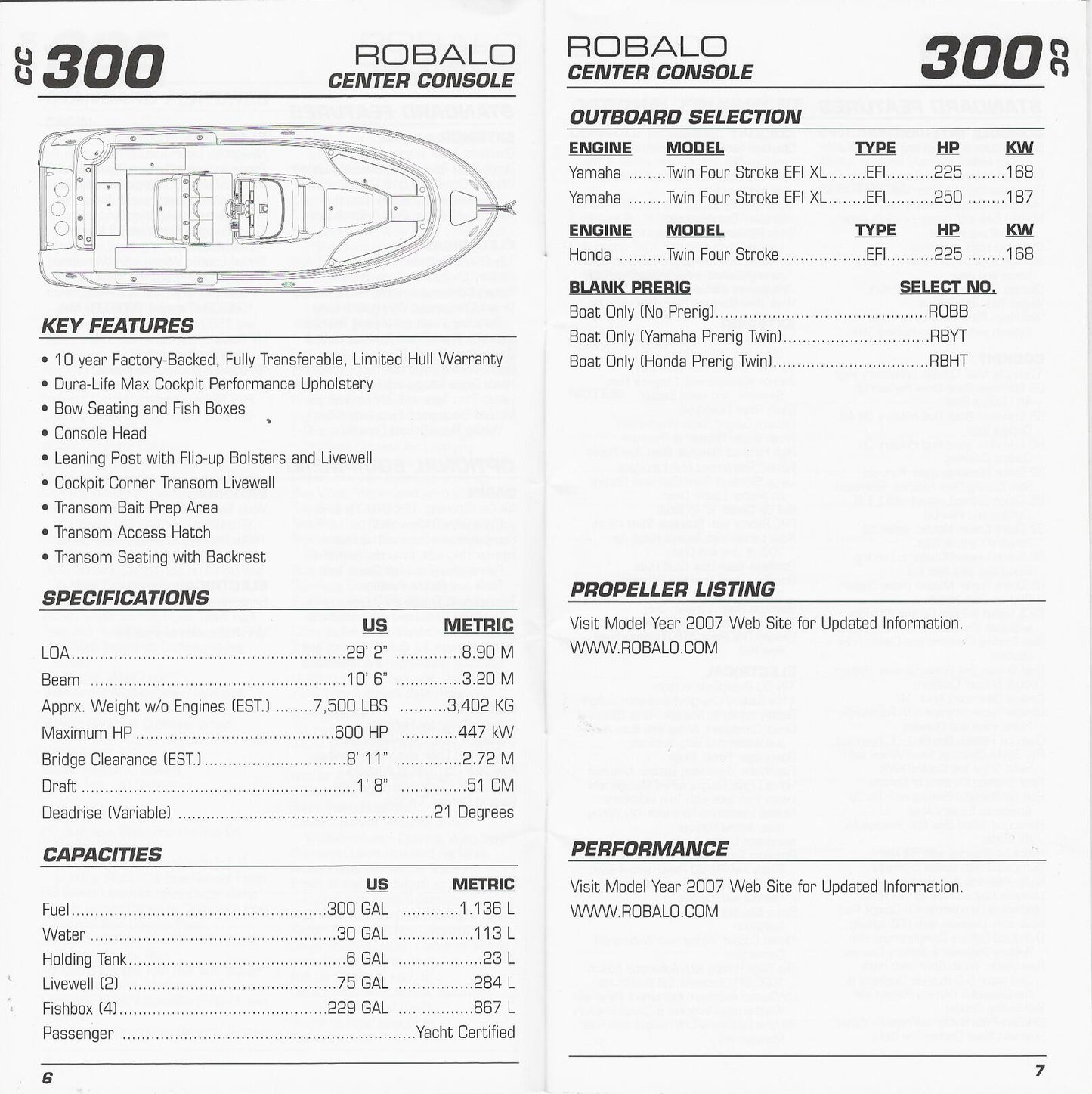 Robalo 2007 Specification Brochure